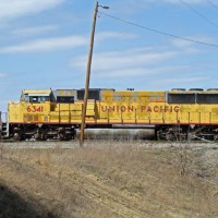 UP SD60M 6341, with an Earl Scheib paint job
