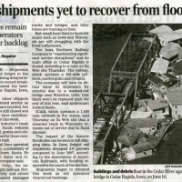 Rail shipments yet to recover from flooding