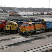 Locomotive line up, 11-28-08, Springfield Yard, MO