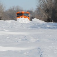 BNSF Snow Plow In Nebraska