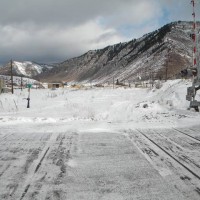 Minturn yard covered in snow