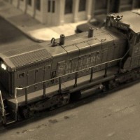 Kitbashed N Scale SW1500 with Headlights