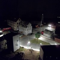 Night view, HO scale layout lighting