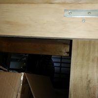 Wooden shelves, metal bracket