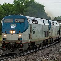 "Amtrak in a Downpour"