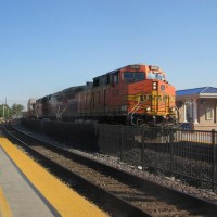 A BNSF Stack train blows through the station at Hanford. Another one of my friends had been up railfanning at Tehachapi that day and had also caught this exact train.