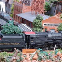 A PRR L1-s Mikado on the upper level of the JJJ&E with the town of San Marino in the background. This Mikado was built using a PRR L1-s GHQ kit.