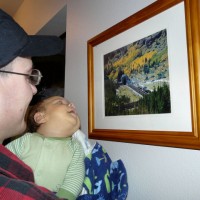 Isaac, 7 weeks old, admires the best scenery Colorado has to offer: Golden Week at 9200 feet!