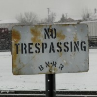 Vintage BN no trespassing sign in GTF