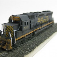 SD45 # 5327 pretty much ready to roll. BLMA MU hoses / plow / cab sunshades added. Only have lightly weathered this unit til now > maybe will add to later. I still need to figure out a way to get an MT Z scale #905 coupler on front which to me look closer to scale