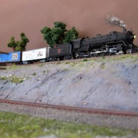 N scale steam on ballasted Unitrack