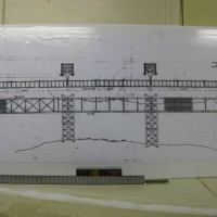 Scale size plans of the actual bridge & a comparison of my "selectively compressed" bridge girder. Won't be obvious as the scene looks up the tracks anyway
