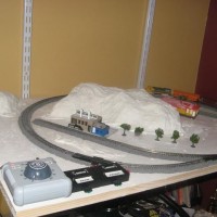 The first stage, while it was still a "Snow covered Christmas Layout".