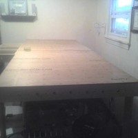 benchwork with subflooring attached