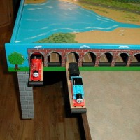 Train table with storage