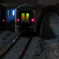 Passenger train's ends at night