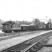 Red caboose 20 in cut of cars Kansas City 1980-81