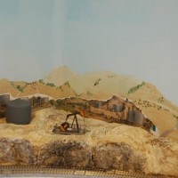 Still the paper copy of the oil field backdrop, final/real one still to be cut out and placed