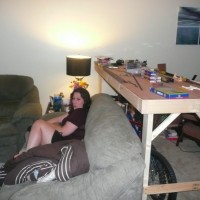 My lovely GF getting caught by the camera :p Again, tight quarters. Lucky I had any room for a layout at all!