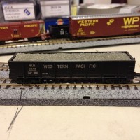 I didn't know Micro-Trains made a model of Western Pacific GS drop bottom gons. I found this at a train show this weekend.