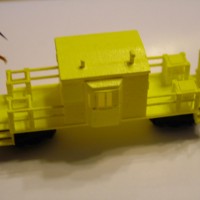 Transfer Caboose in Z scale printed at Shapeways designed by southernnscale