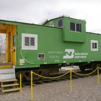 BN Caboose Converted to Ice Cream Stand