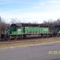 BN SD40-2 7607, Sherman, TX