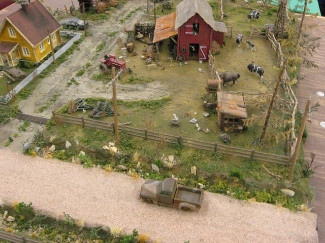 1.32 scale model farm dioramas