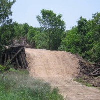 Old bridge is demolished.