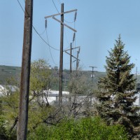 Trolley poles in Great Falls