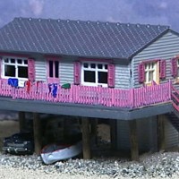 Stilt house at beach