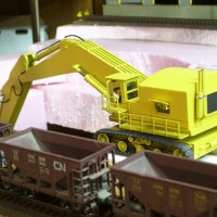 Excavator installed on layout