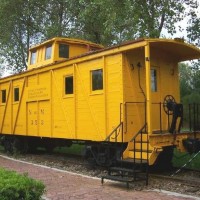 Wood sheathed caboose
