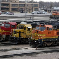 Locomotive line up, 11-28-08, Springfield Yard, MO