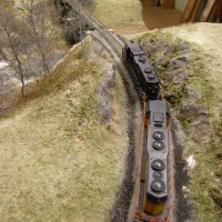 C&O 4825 rolls around the curve.