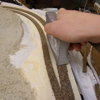 Sanding the roadbed