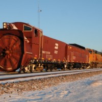 BNSF Snow Plow In Nebraska