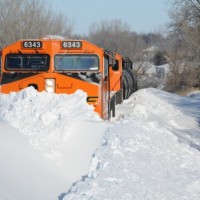 BNSF Snow Plow In Nebraska