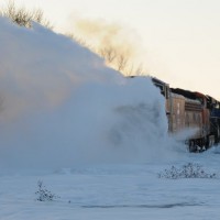 BNSF Snow Plow In Nebraska