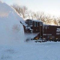 BNSF Snow Plow In Nebraska