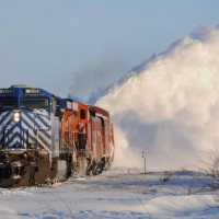 BNSF Snow Plow In Nebraska