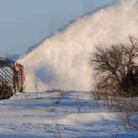 BNSF Snow Plow In Nebraska