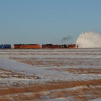 BNSF Snow Plow In Nebraska