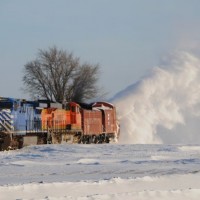 BNSF Snow Plow In Nebraska