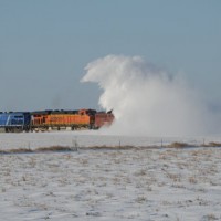 BNSF Snow Plow In Nebraska