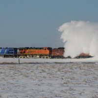 BNSF Snow Plow In Nebraska