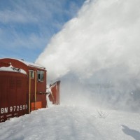 BNSF Snow Plow In Nebraska