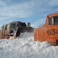 BNSF Snow Plow In Nebraska