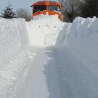 BNSF Snow Plow In Nebraska