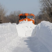 BNSF Snow Plow In Nebraska